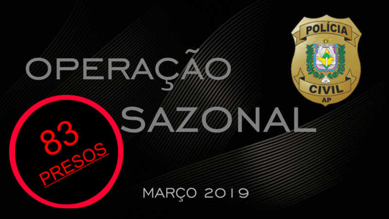 POLÍCIA CIVIL DO AMAPÁ ENCERRA A OPERAÇÃO SAZONAL COM 83 PRISÕES